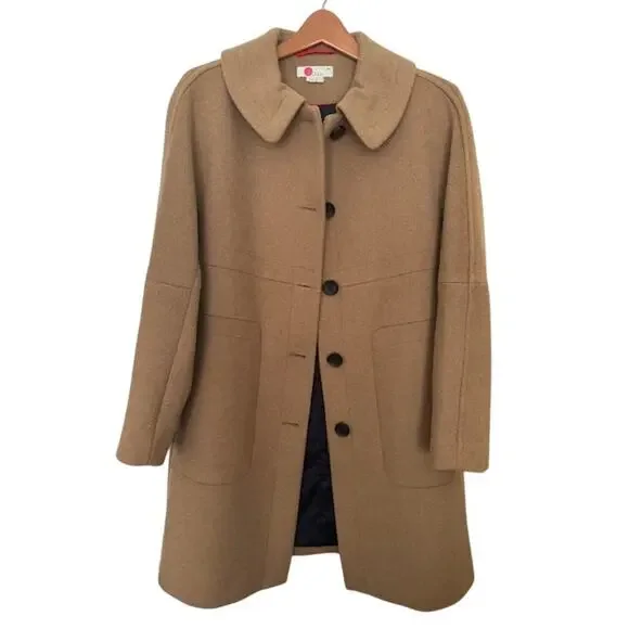Boden Women's PYM Wool Pea Coat in Camel - Size 8R - Picture 4 of 13